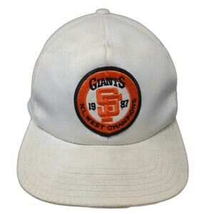 Twins MLB San Francisco Giants White Snapback 1987 West Champions Hat Vintage